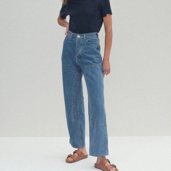 Jesse Kamm - Patchfront Handy Pants - Cowboy Japanese Blue Denim - Size 6 - Picture 1 of 4